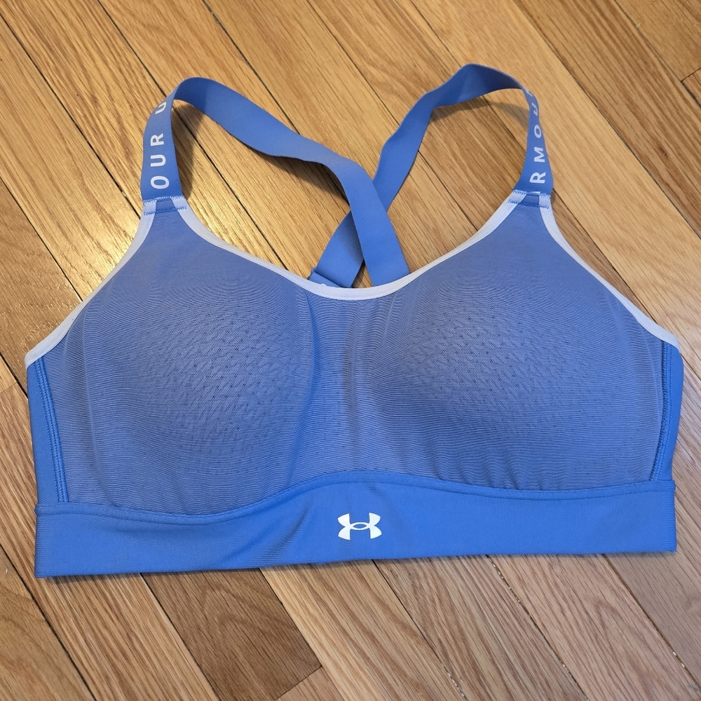 Under Armour Infinity Blue Molded Cup Sports Bra Size Large